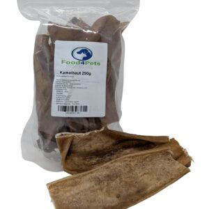 Food4Pets Kamelhaut für Hunde 250 g – 100 % Kamel, harter Naturkausnack