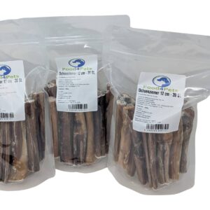 Food4Pets Ochsenziemer 60 × 12 cm – 3er-Set, 3 × 400 g | 1,2 kg | 100 % Rind